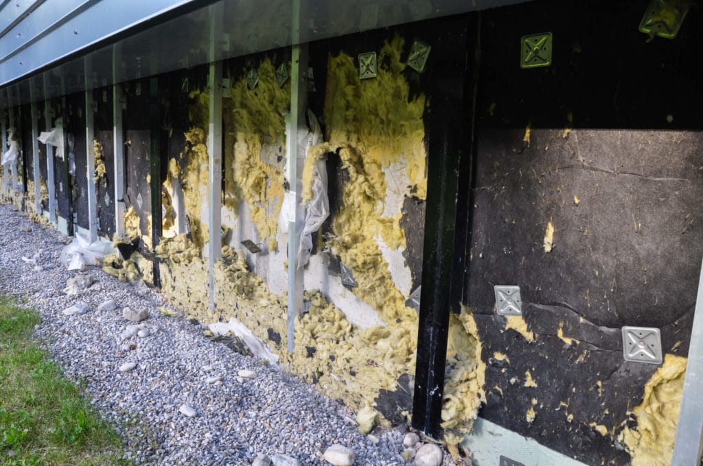 Damaged house insulation from mice